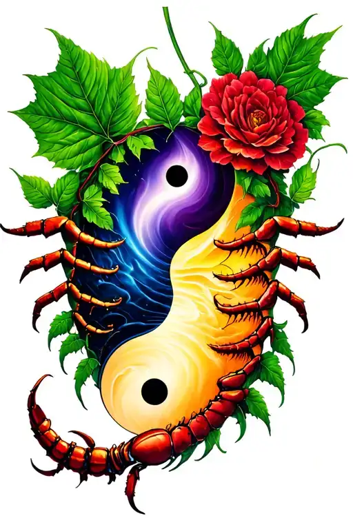 Poison Ivy Scorpio Yinyang Symbol Split