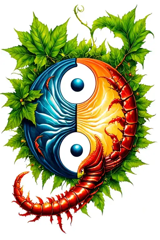 Poison Ivy Scorpio Yinyang Symbol Split