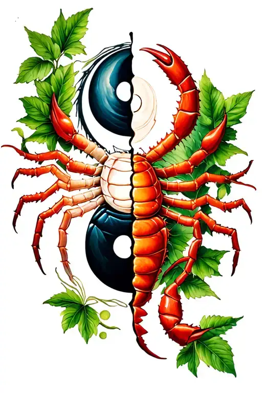 Poison Ivy Scorpio Yinyang Symbol Split Right
