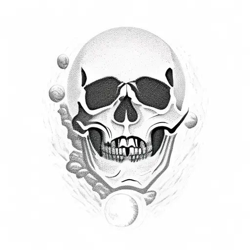 Moonsurface Looks Like A Skull In Horror Style