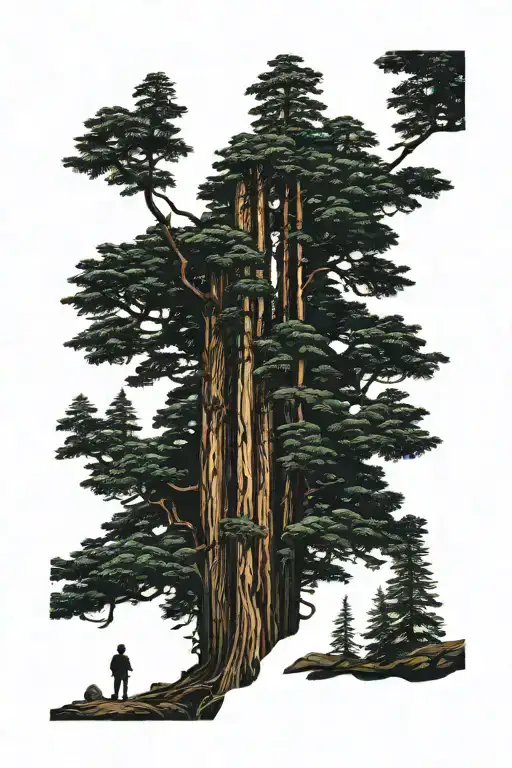 Redwood Forest With Small Person