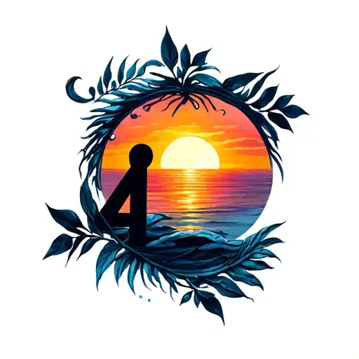 Sunset Silhouette With Letter