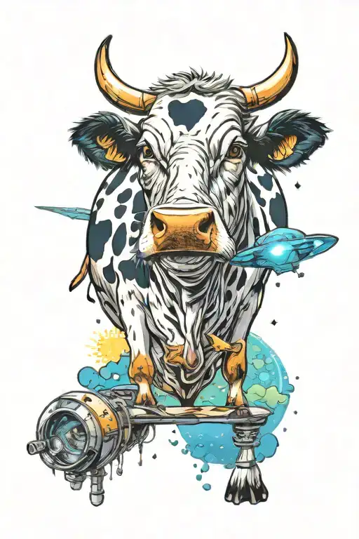 Spaceship Beaming Cow