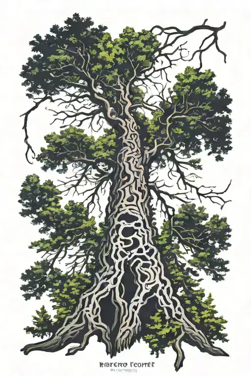 Redwood Forest Looking Up From Ground With Roots