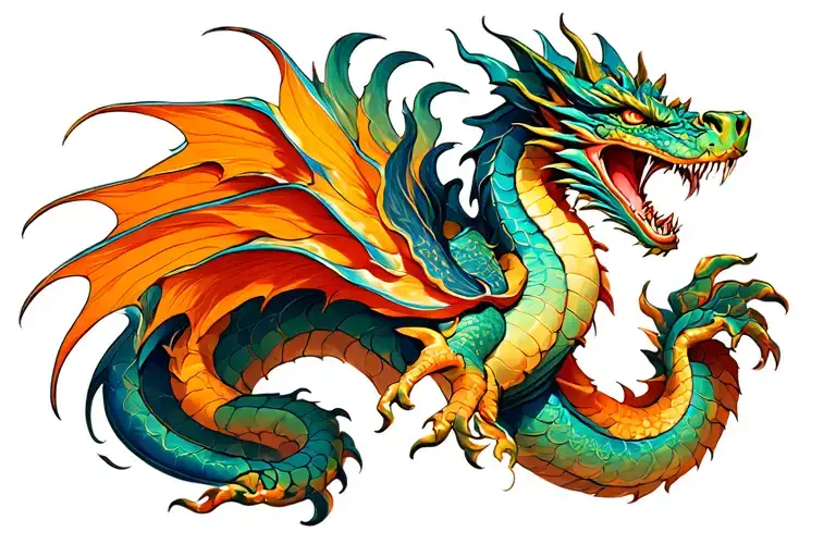Dragon With Pisces Zodiac Sign