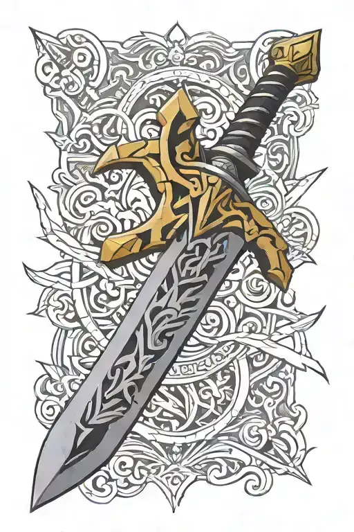 A Wooden Sword From Legend Of Zelda With A Black-grey Background Of Hyrule