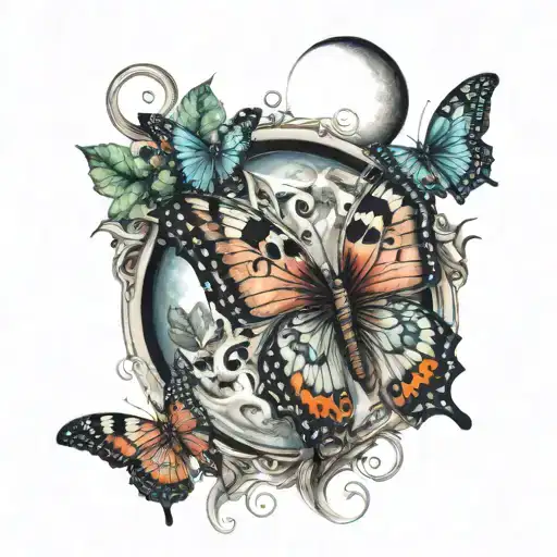 Butterfly And Moon