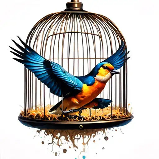 Bird Flying Out Of Cage