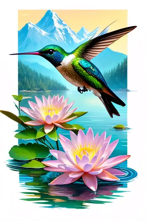 Hummingbird Water Lily Flowers Nature Fishing Camping Mountains