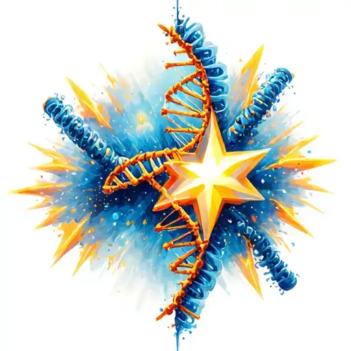 Dna And Stars Shining