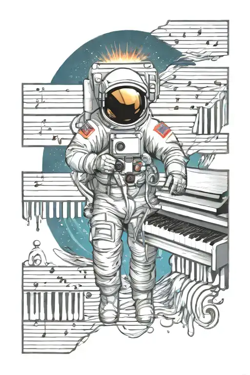 Astronaut Piano Keys For Accretion Disk