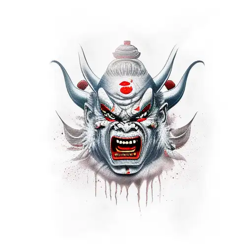 Japanese Evil Oni Mask