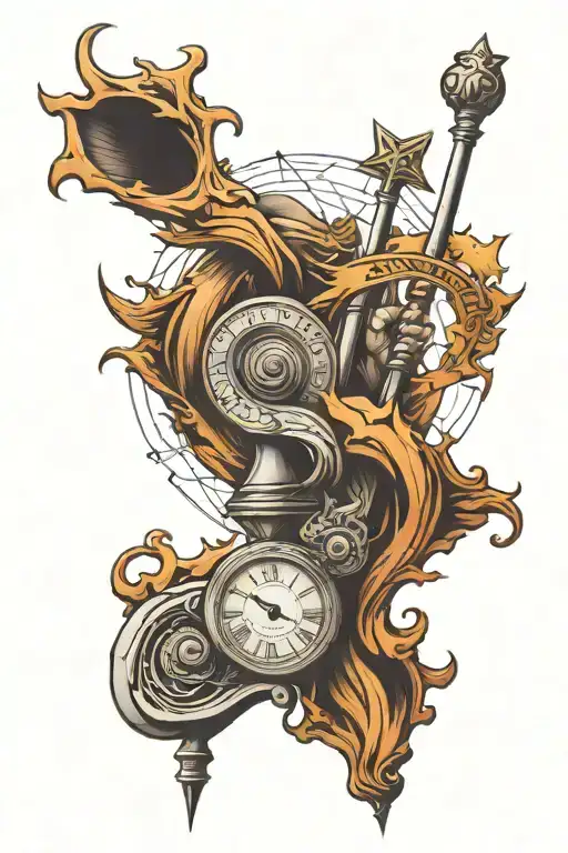 Magic Wand And Capricorn Symbol