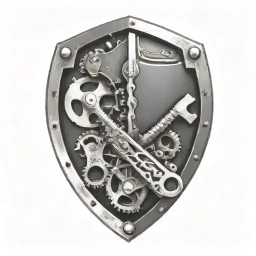 Mechanics Shield Adorned With Wrenches Incorporated