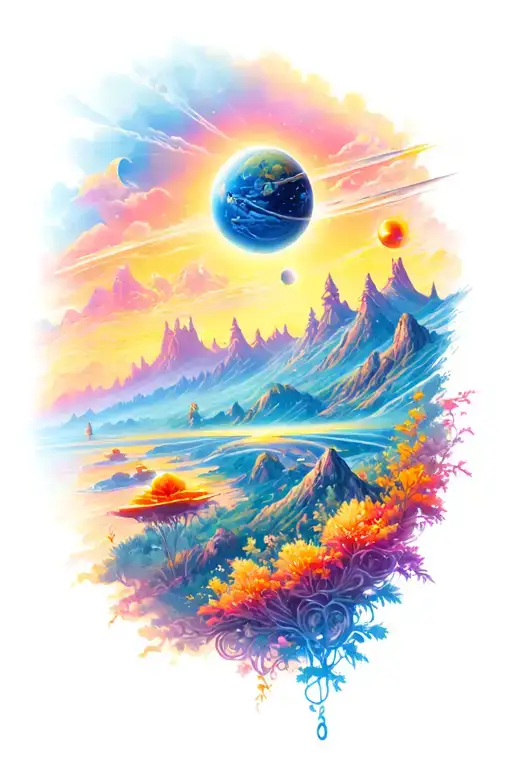 Space And Nature Scene