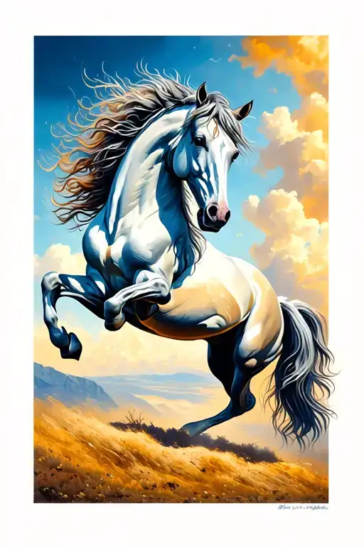 Rearing Wild Horse Jumping