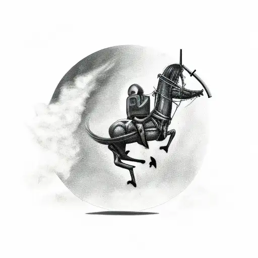 Grim Reaper On Horse Holding Lantern