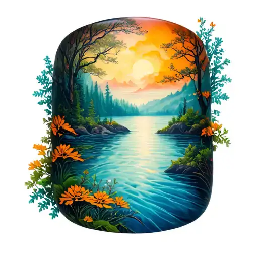 Bracelet Shaped Tattoo With Nature