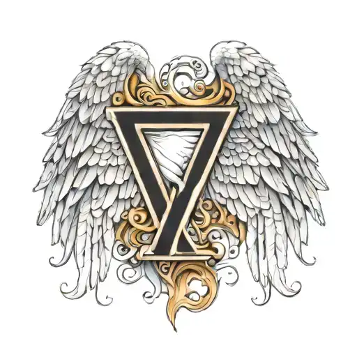 The Letter A Where The Line Is A Pair Of Angel Wings