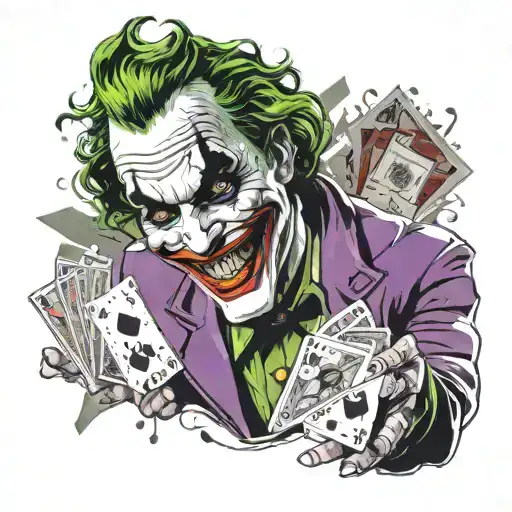 The Joker Smiling And Holding Poker Cards