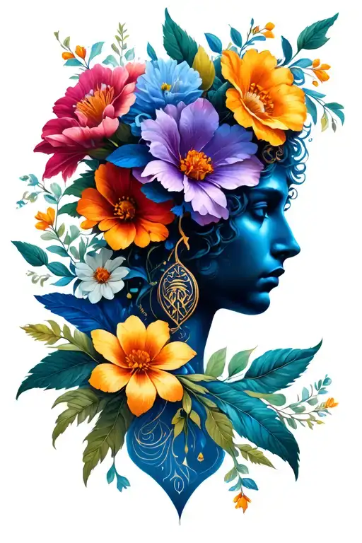 Aquarius Sign With Flowers