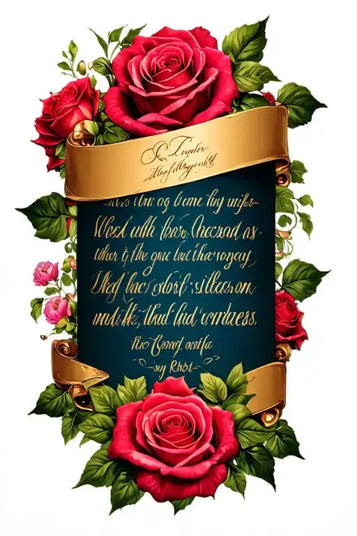 Banner With Scriptures And Roses