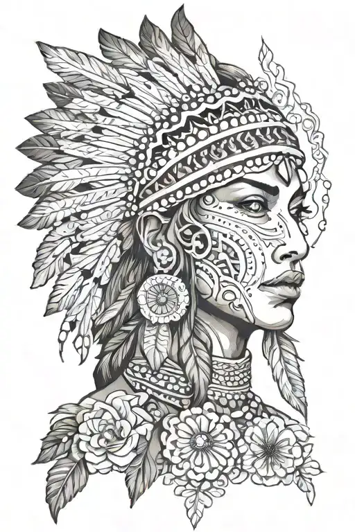 Native American Woman And Lace