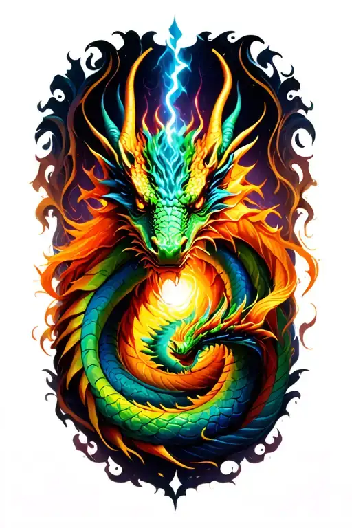 Love Light Energy Dragon Coiled