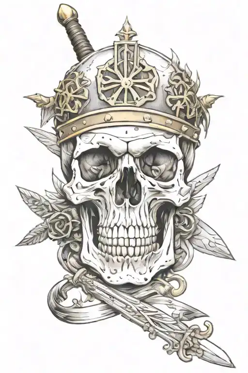 Roman Legion Memento Mori Skull And Swords