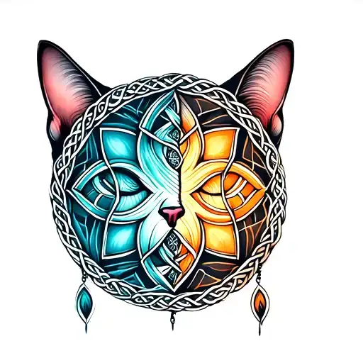 A Tattoo Thats Half Dreamcatcherand Half Celtic Knots Combined Together Equally