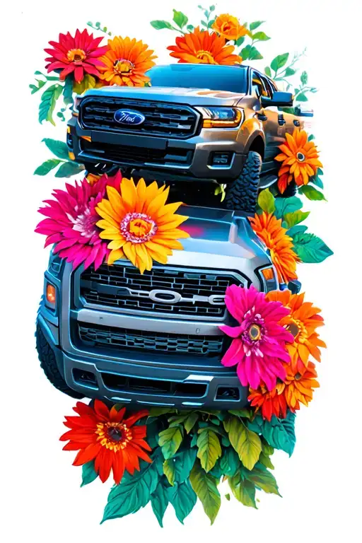 Ford Ranger And Flowers Wrapped
