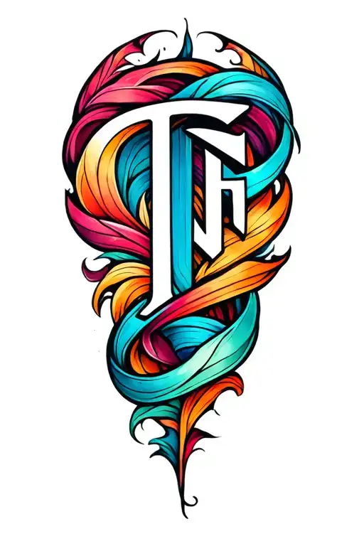 T T F N Letters In Tribal Wrap Around