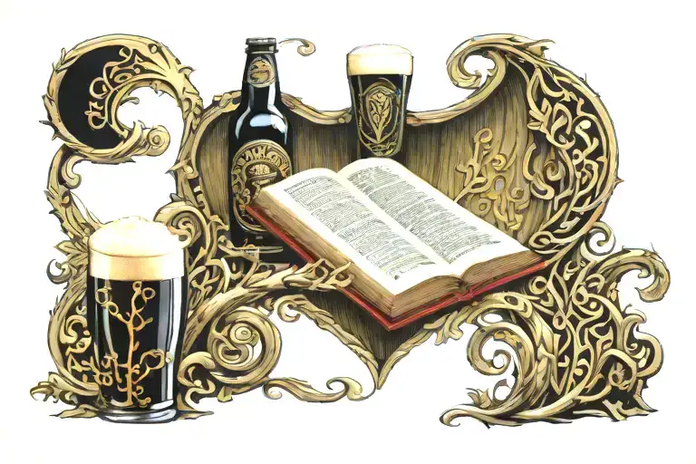 Book Of Kells Style Drinking Guinness