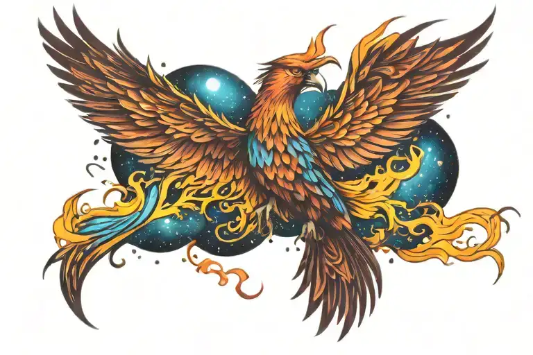 Phoenix Rising Into Space