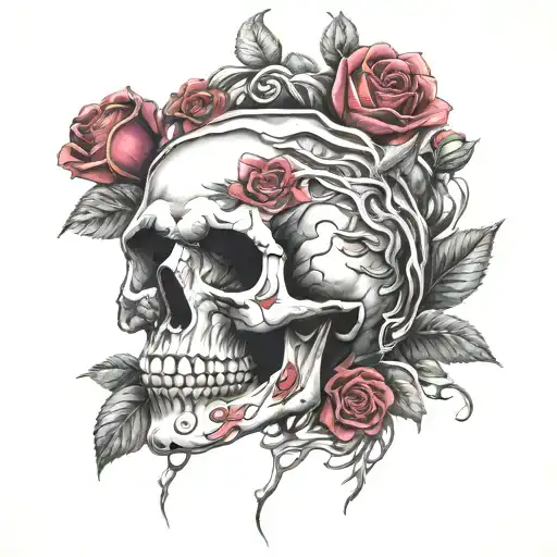Skull And Roses Growing
