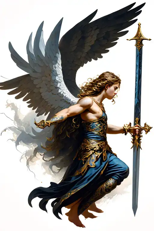 Tyreal The Arch Angel Holding A Sword