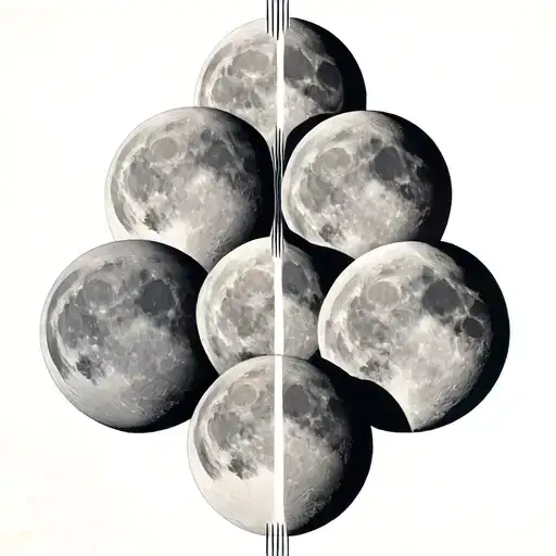 5 Moon Phases Going Vertically Anhave A Celestial Images Around The Moons