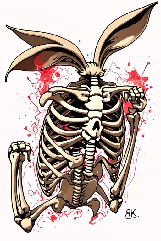 Looney Tunes Turning Into Skeletons Breaking Out Rib Cage Representing 4 Kids