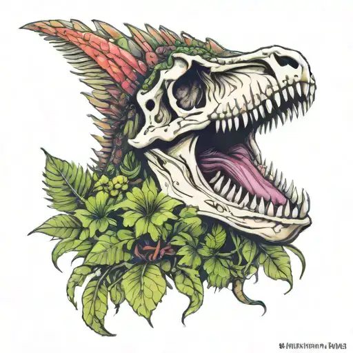 Spinosaurus Skull With Plants