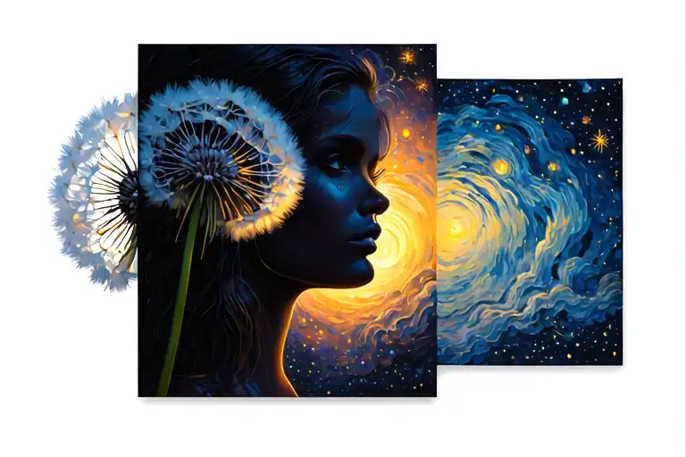 Starry Night And Dandelion