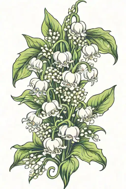 Lily Of The Valley Intertwined With Celtic Symbols