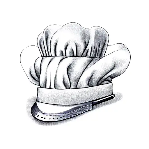 Chef Hat With Knife And Vegetables