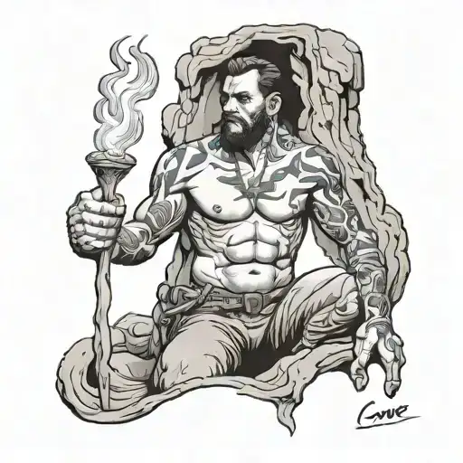 Cave In The Antecubital Fossa With A Guy And A Torch