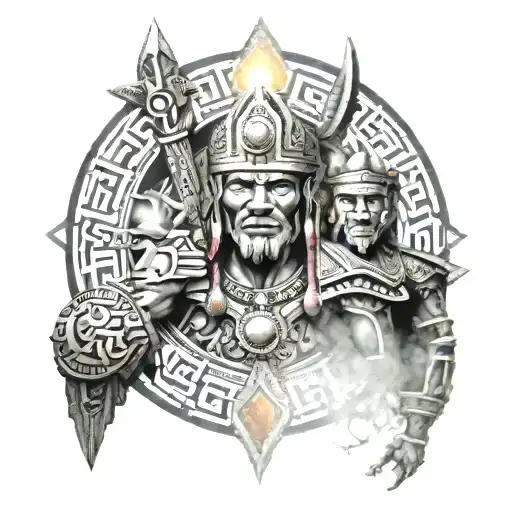 Inca Warrior Runes Of Machu Pichu And Sun God And The