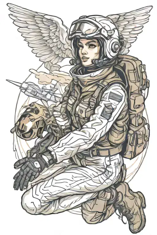 Military Female Pilot In Flight Suit
