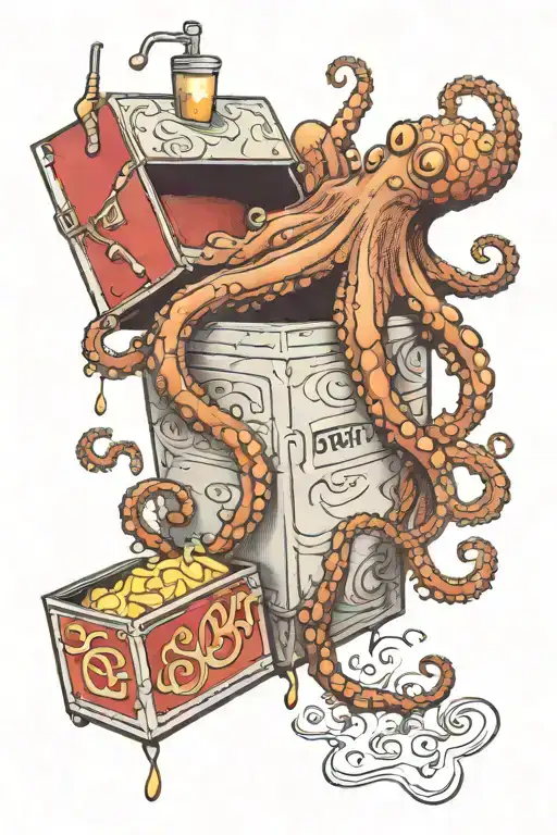 Octopus Climbing Out Of Jack In The Box