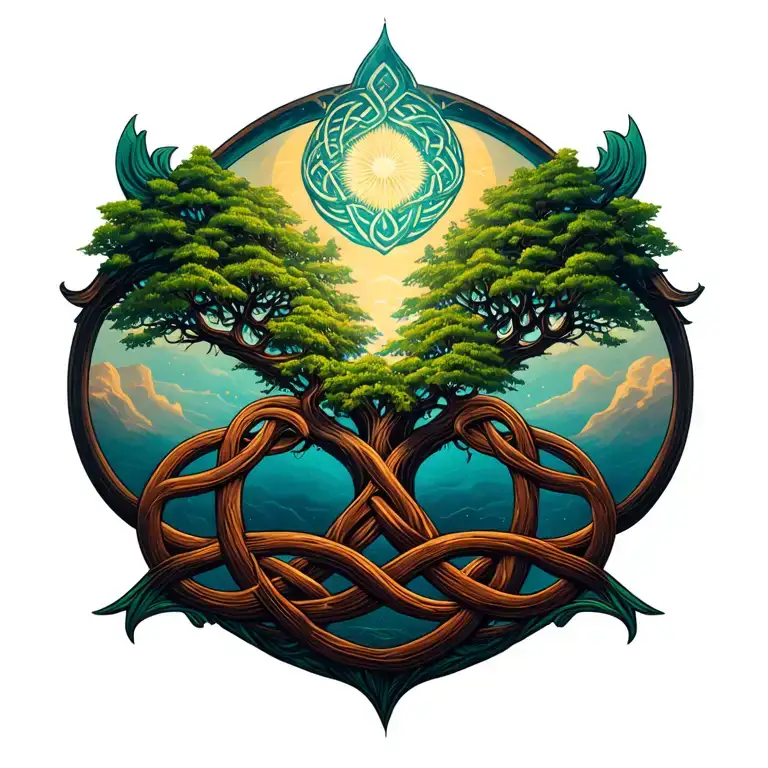 Tree Of Life And Celtic Knot