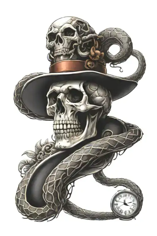Skull Clock Snake