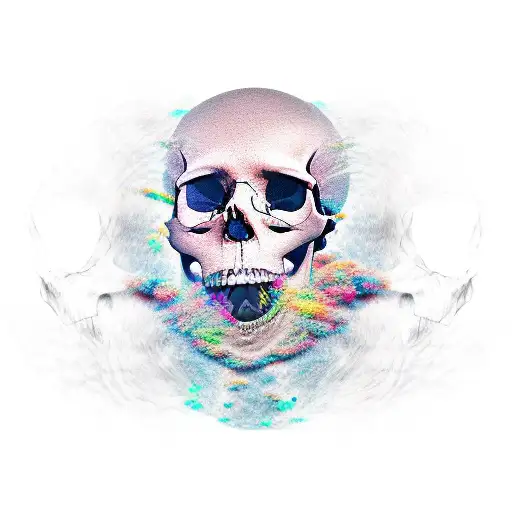 Skull Hiding Behind A Woman's Face