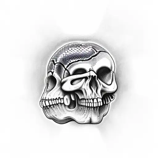 Snake Crawling Out Of Skull